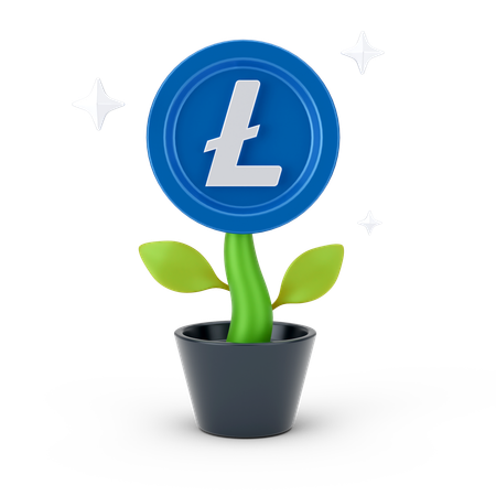 Crescimento da linecoin  3D Icon