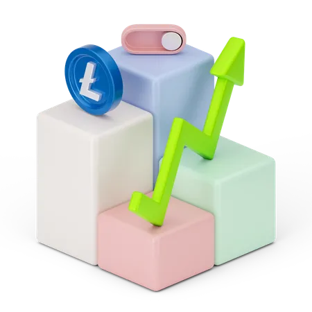 Linecoin Growth  3D Icon