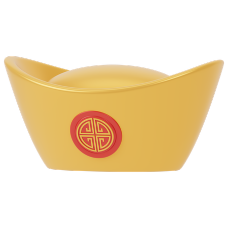 Lingot d'or chinois  3D Icon