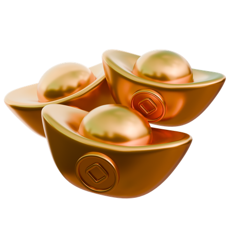 Lingot d'or chinois  3D Icon