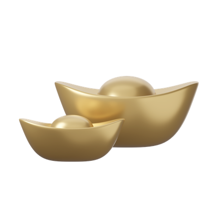 Lingote de oro chino  3D Icon