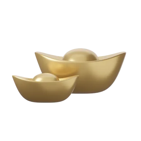 Lingote de oro chino  3D Icon