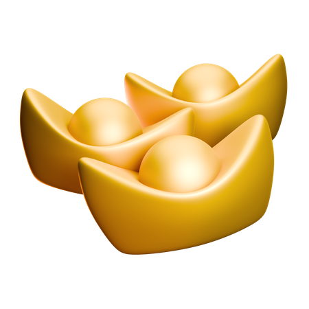 Lingote de oro chino  3D Icon