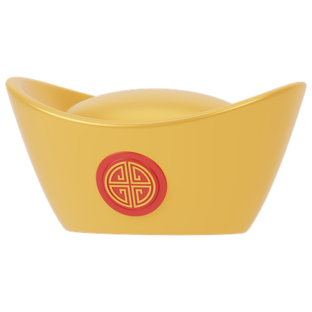 Barra de oro china  3D Icon
