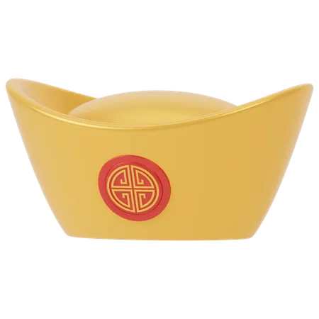 Barra de oro china  3D Icon