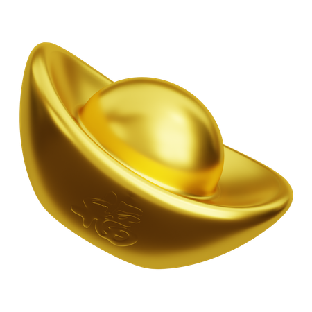 Lingote de oro chino  3D Icon