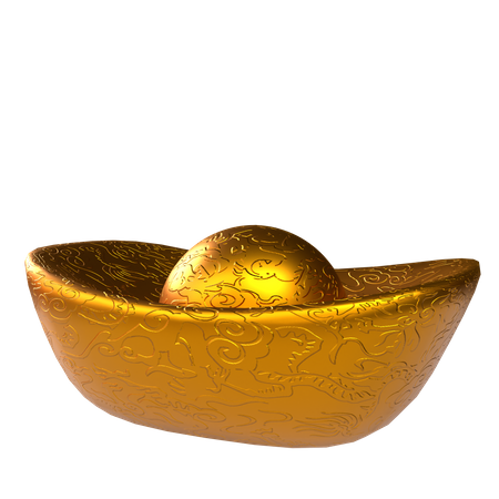 Lingote de oro chino  3D Icon