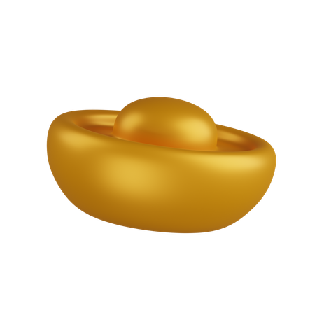 Lingote de ouro chinês  3D Icon