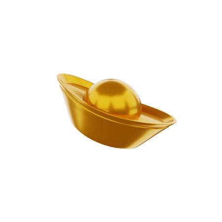 Lingote de ouro chinês  3D Icon