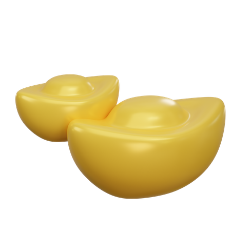 Lingote de ouro chinês  3D Icon