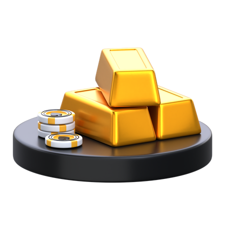 Lingotes de oro  3D Icon