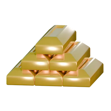 Barras de oro  3D Icon