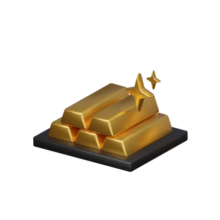 Barras de oro  3D Icon