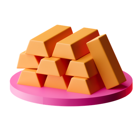 Lingotes de oro  3D Icon