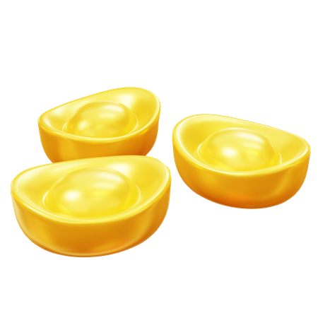 Lingotes de oro chinos  3D Icon