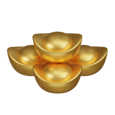 Lingotes de oro chinos  3D Icon