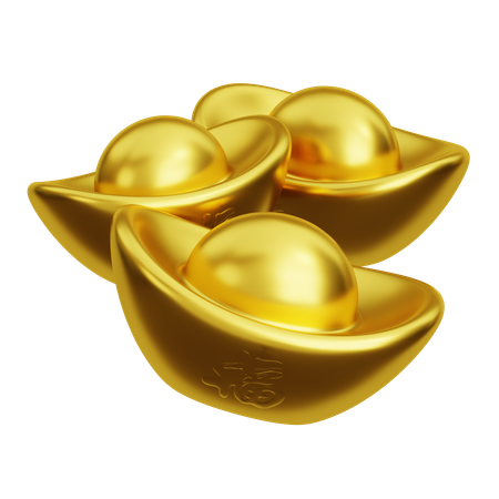 Lingotes de oro chinos  3D Icon