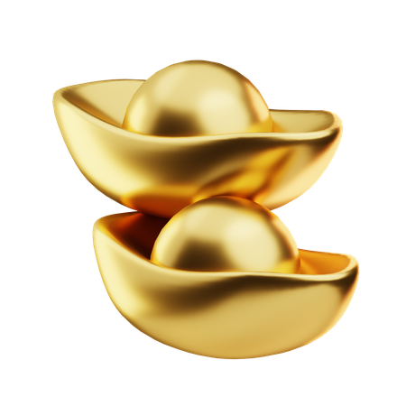 Lingotes de oro chinos  3D Icon