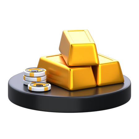 Lingotes de ouro  3D Icon