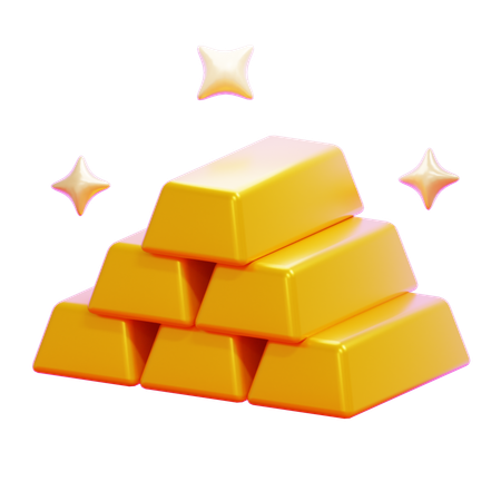 Lingotes de ouro  3D Icon