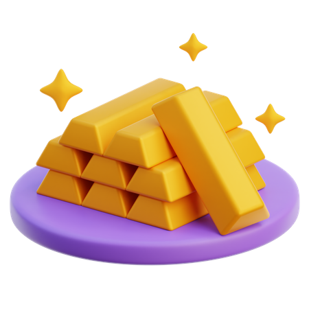 Lingotes de ouro  3D Icon