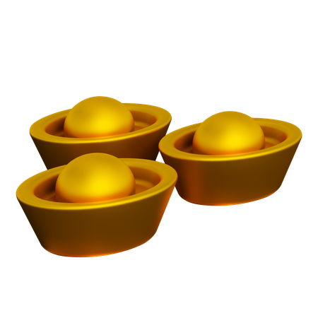 Lingotes de ouro chinês  3D Icon