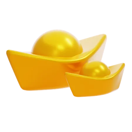 Lingotes de Ouro Chineses  3D Icon