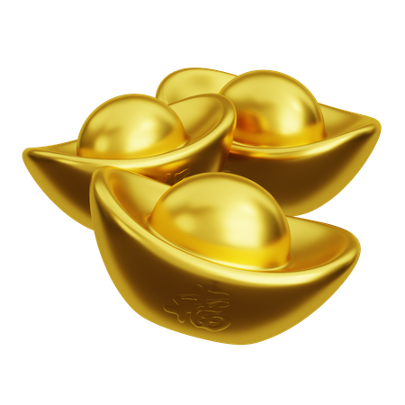 Lingotes de ouro chinês  3D Icon