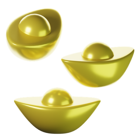 Lingots d'or chinois  3D Icon