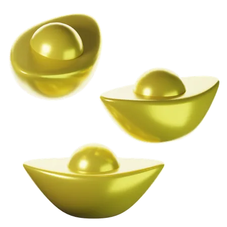 Lingots d'or chinois  3D Icon