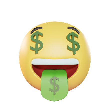 Língua de dinheiro  3D Icon
