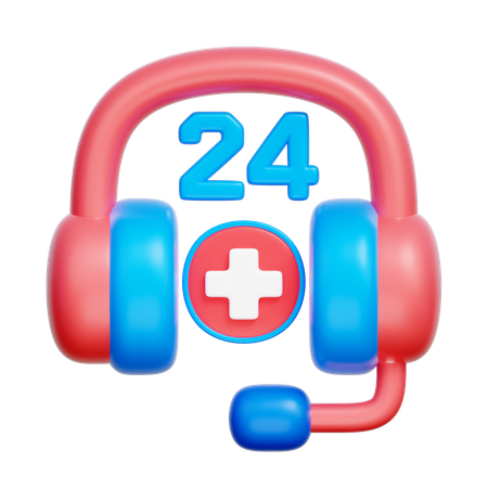 Linha direta médica 24 horas por dia, 7 dias por semana  3D Icon