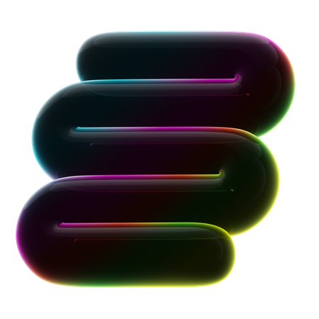 Linha ondulada neon abstrato  3D Icon