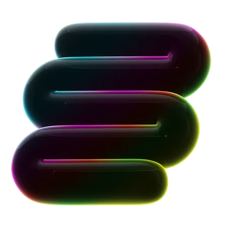 Linha ondulada neon abstrato  3D Icon