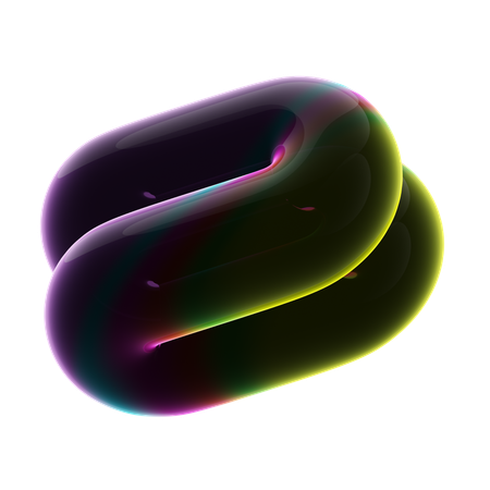 Linha ondulada neon abstrato  3D Icon