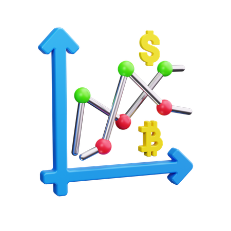 Liniendiagramm  3D Icon