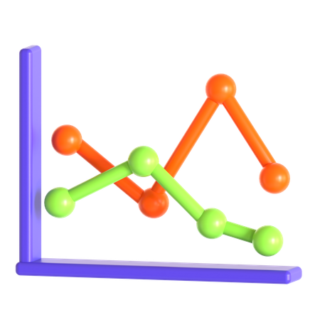 Liniendiagramm  3D Icon