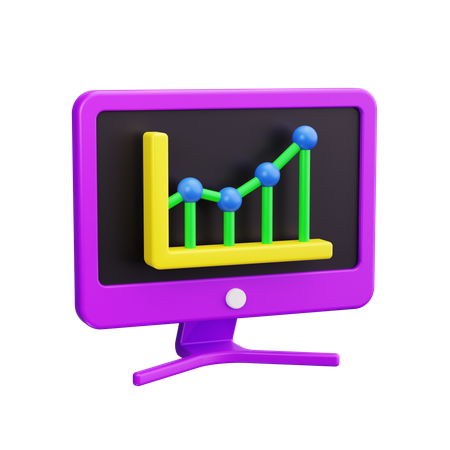 Liniendiagramm  3D Icon