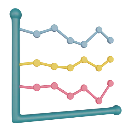 Liniendiagramm  3D Illustration