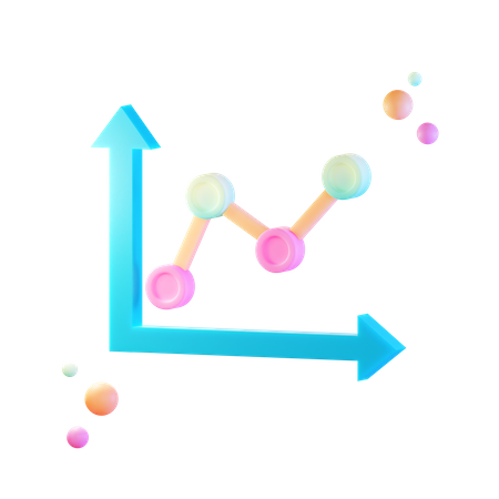 Liniendiagramm  3D Illustration