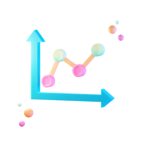 Liniendiagramm  3D Illustration