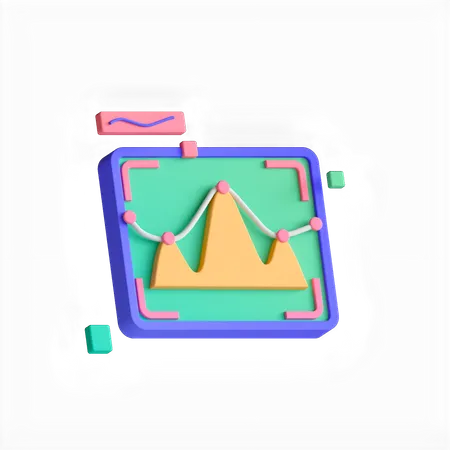 Liniendiagramm  3D Icon