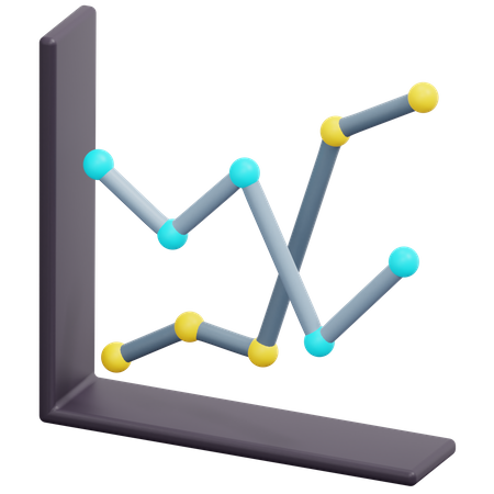 Liniendiagramm  3D Icon