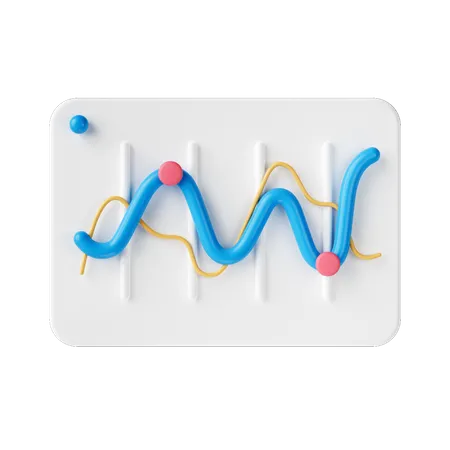 Liniendiagramm  3D Icon