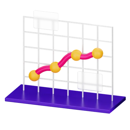 Liniendiagramm  3D Icon