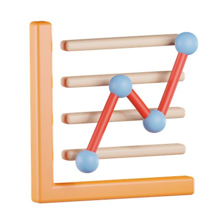 Liniendiagramm nach oben  3D Icon