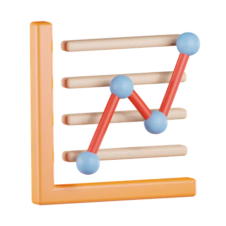 Liniendiagramm nach oben  3D Icon