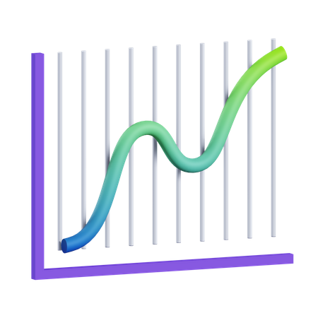 Liniendiagramm Wachstum  3D Icon