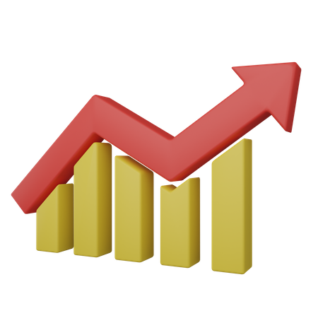 Liniendiagramm Wachstum  3D Icon