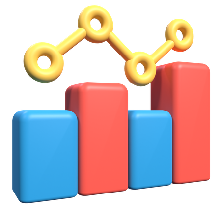 Linienwachstumsdiagramm  3D Illustration